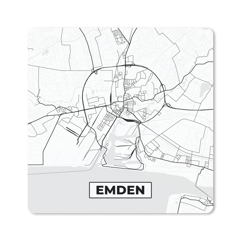 MuchoWow Mauspad Mousepad Emden - Karte - Stadtplan - Wegbeschreibung 30x30 cm - Mousepads - Maus Mat - Pad - Mausunterlage - Gaming