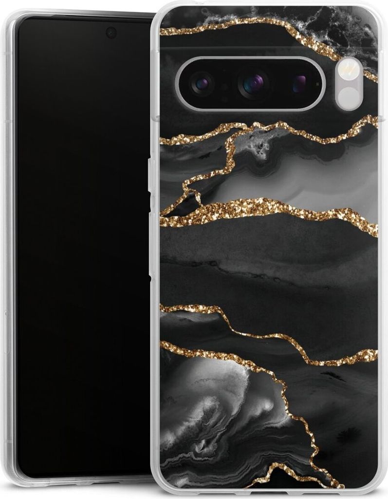 DeinDesign Handyhülle für Google Pixel 8 Pro Silikon Hülle Case Smartphone Schutzhülle Glitzer Look Marmor Muster