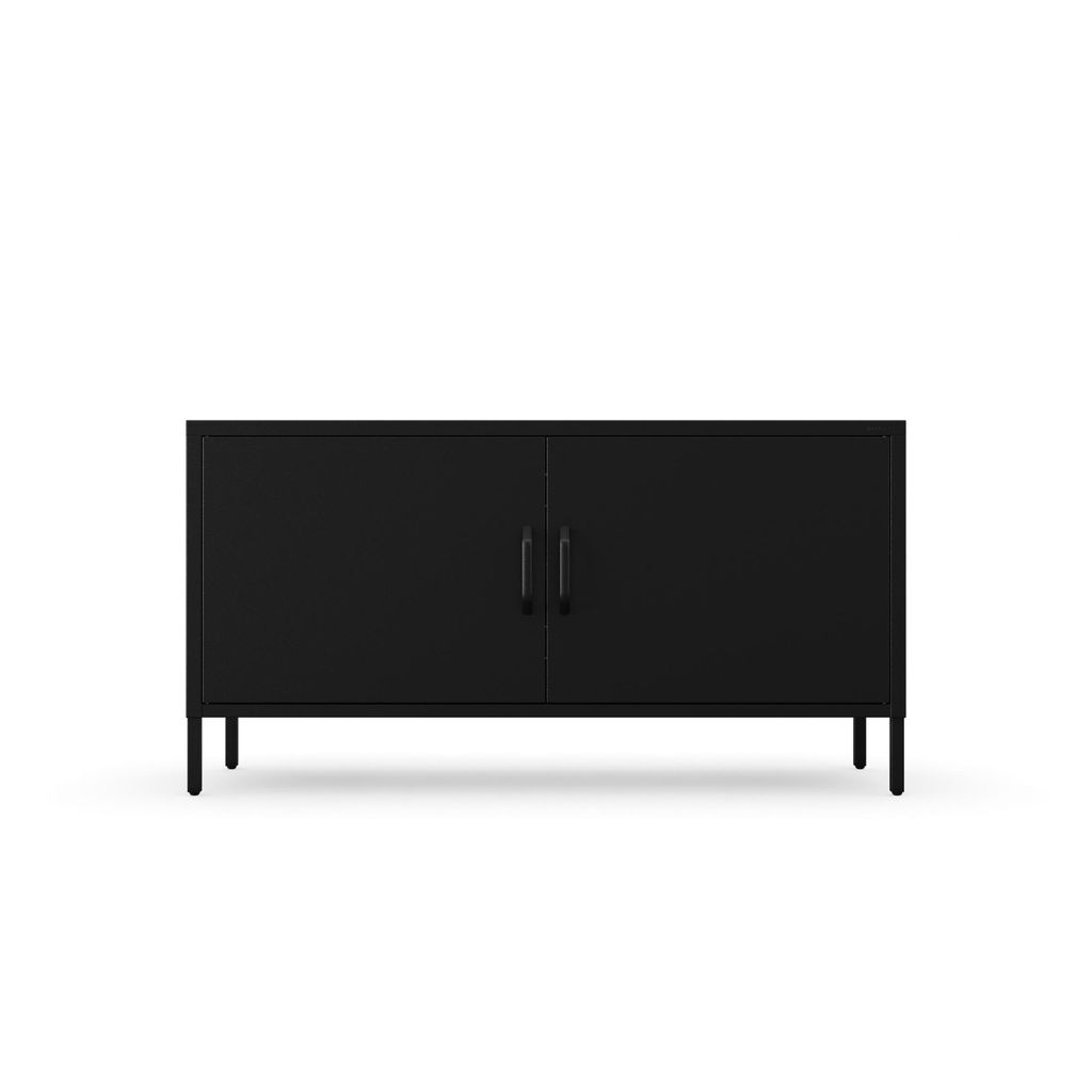 Jan Nowak Fernsehschrank ROSA TV Schrank TV Board für Wohnzimmer, Schlafzimmer Metall Fernsehtisch mit Türen und Stauraum, 115 x 59,5 x 40 cm, Sc...