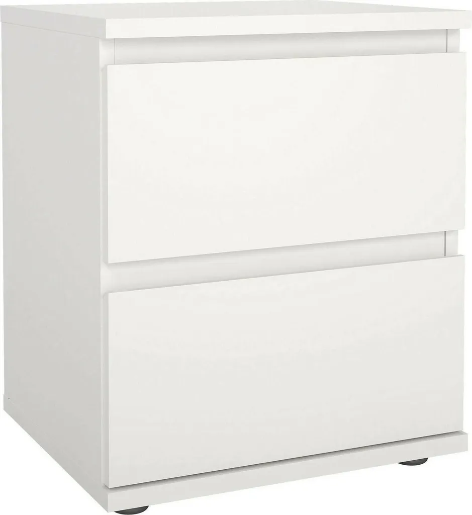 Table de chevet NOVA blanche laquée robuste et facile à monter pour lit