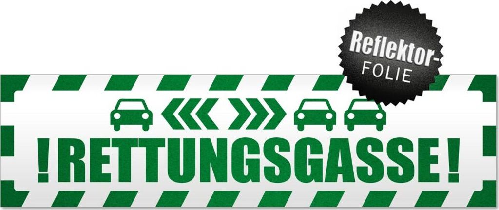 Rettungsgasse Autos gestreift Magnetschild Schild magnetisch