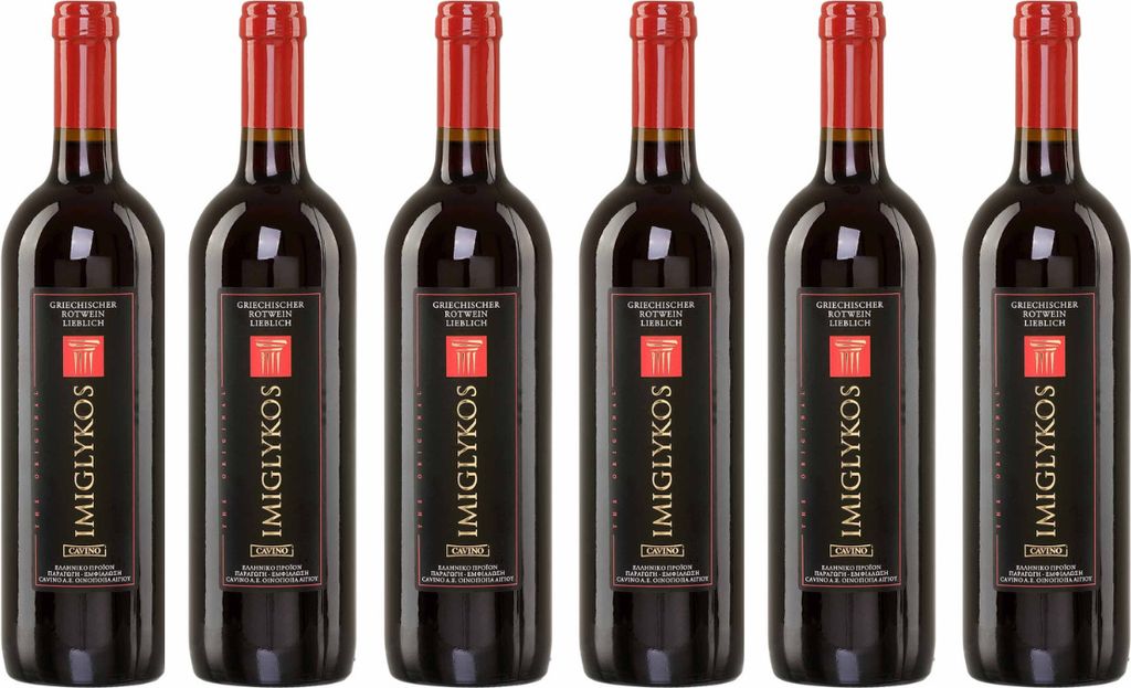 Cavino Imiglykos rot 6x 0,75l Flasche | Lieblicher Rotwein Produktbild 