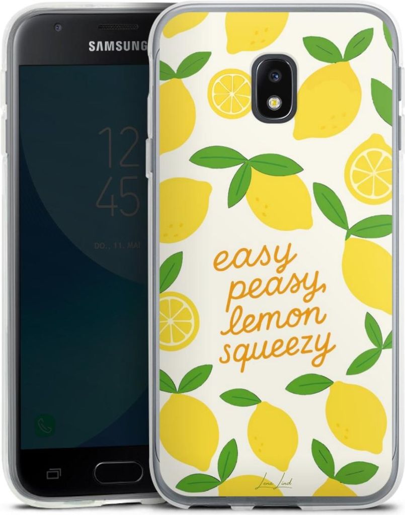 DeinDesign Handyhülle für Samsung Galaxy J3 Duos (2017) Silikon Hülle Case Smartphone Schutzhülle Statement Zitrone Spruch