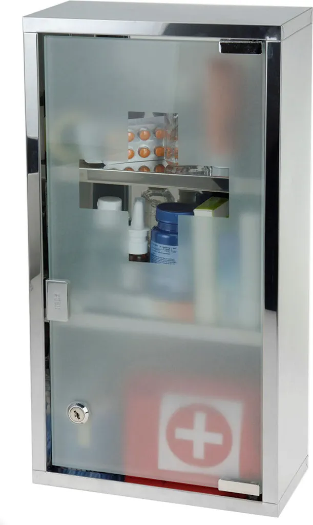 Armadietto Medicinali Grande Acciaio Inox | Mobiletto Farmacia a Parete