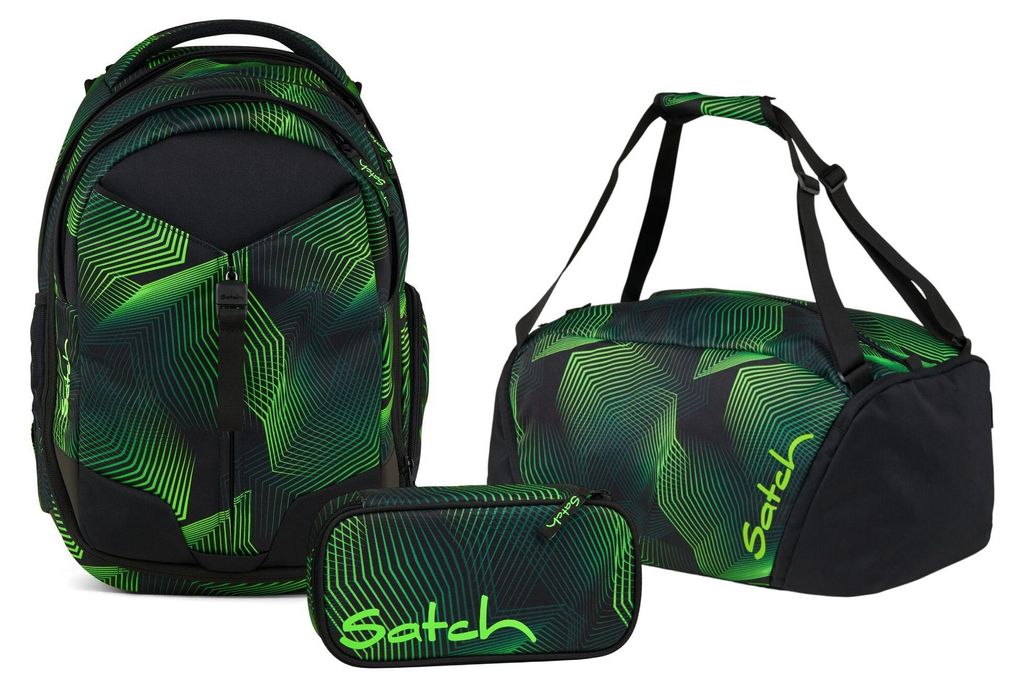 Satch Schulrucksack-Set MATCH Seismic Green 3-teilig, ab. Produktbild 