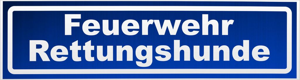 Kiwistar Feuerwehr Rettungshunde invertiert Magnetschild Schild magnetisch - 30cm Blau - reflektierend - Magnetfolie für Auto PKW Kfz