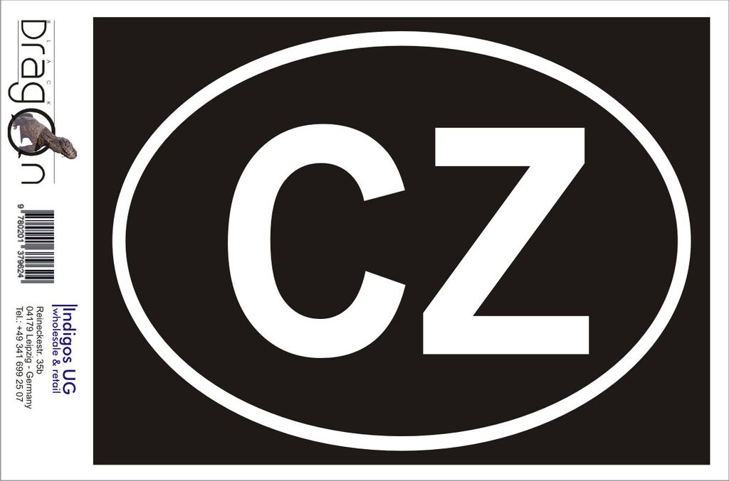 Aufkleber / Autoaufkleber - JDM / Die cut / Auto / OEM - Tschechien CZ - 110x80 mm schwarz - Heckscheibe / Heckscheibenaufkleber