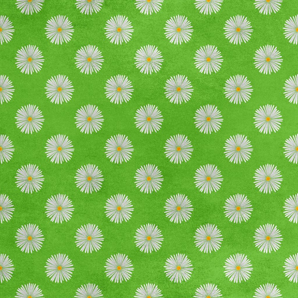 Royal Samt Stoff Polyester Zum Nähen - Motiv Gänseblümchen auf Grün 2