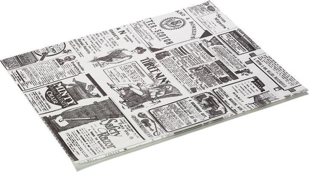 3000x Burgerpapier Times White Set WRAP & GO, 28 x 34 cm, 3 Sets á 1000 Stück, Fettpapier