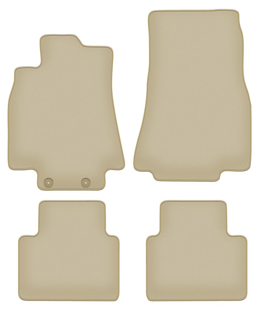 Velours-Fußmatten PREMIUM beige passend für Mercedes B- Klasa W245 (2005-2011, Schrägheck) – mit Befestigungen – passgenau