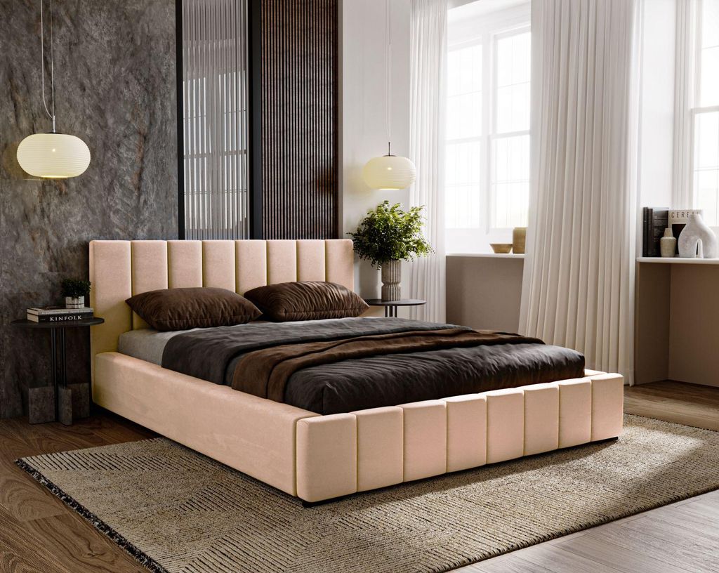 Doppelbett 180x200 mit Stauraum CULPEPER - Schwamm