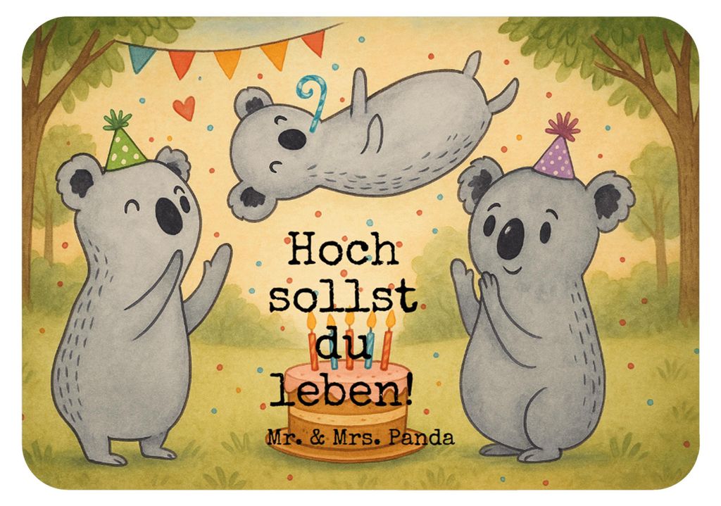 Mr. & Mrs. Panda magnet Koalas Geburtstag Design - Weiß - Geschenk, zettelhalter, Notizhalter, Kühlschrankmagnet, Happy Birthday, Geburtstagsgesc...