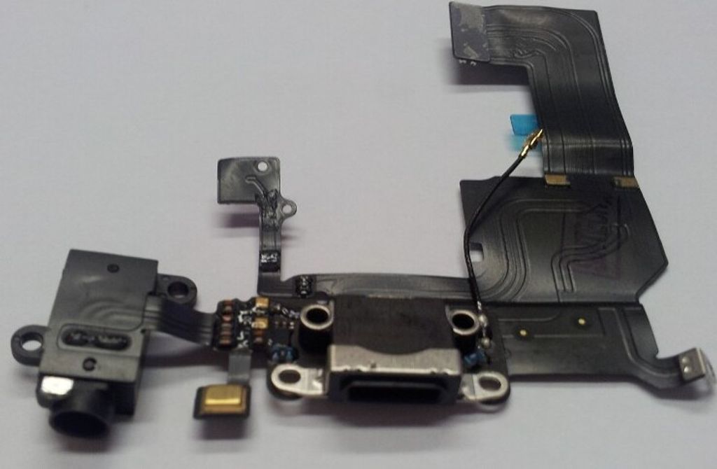 Docking port iPhone 5c schwarz mit Kopfhörerbuchse und Mikrofon USB Lightning