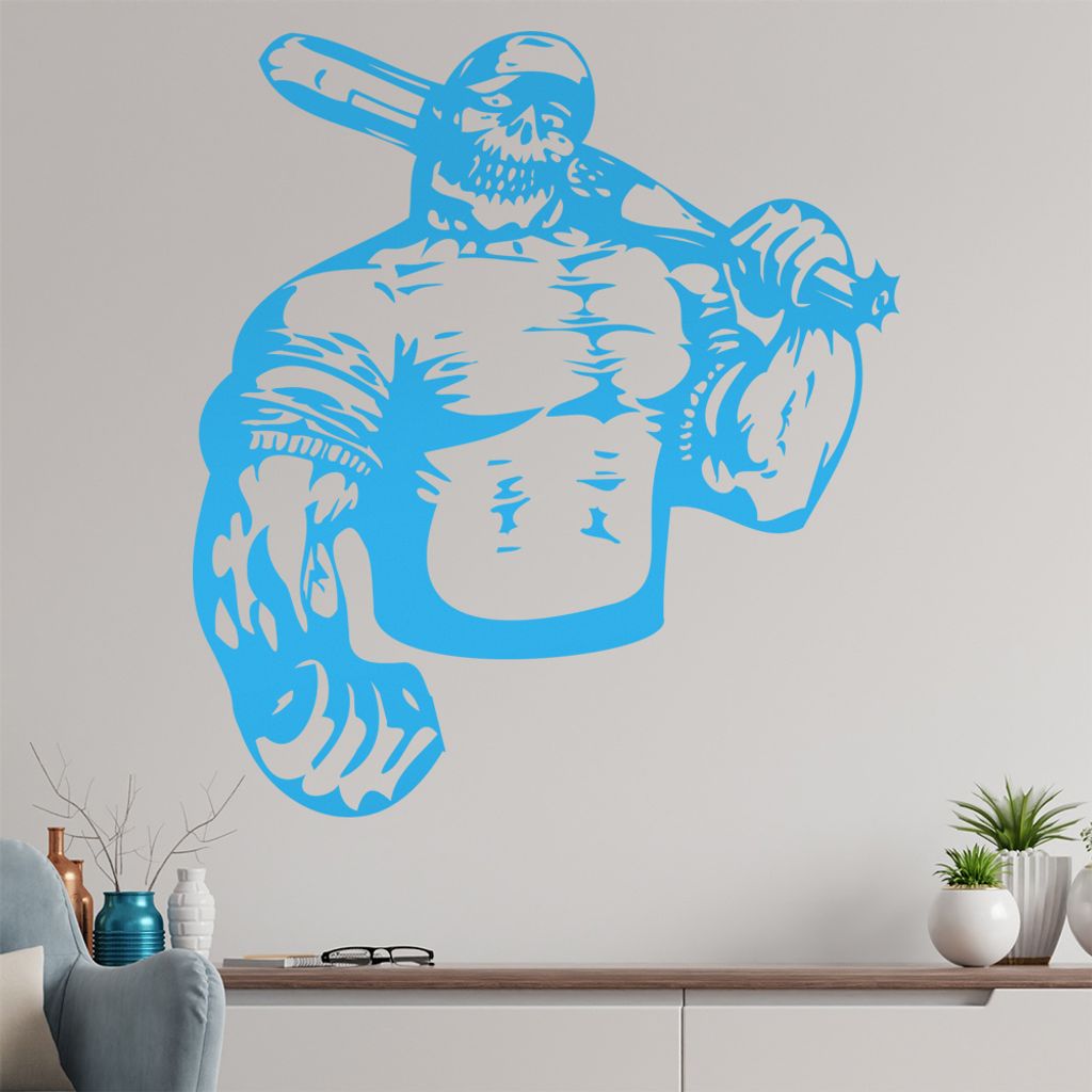 Baseball Untoter Wandtattoo in 6 Größen - Wandaufkleber Wall Sticker - Dekoration, Küche, Wohnzimmer, Schlafzimmer, Badezimmer