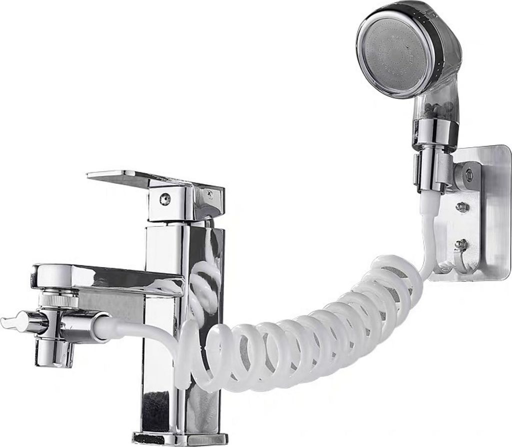 Duschkopf-Set für Waschbecken mit flexiblem Teleskopschlauch