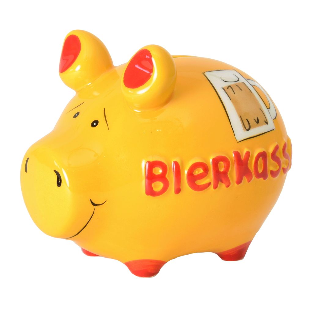 Tirelire KCG petit cochon, caisse à bière, en céramique Image du produit 
