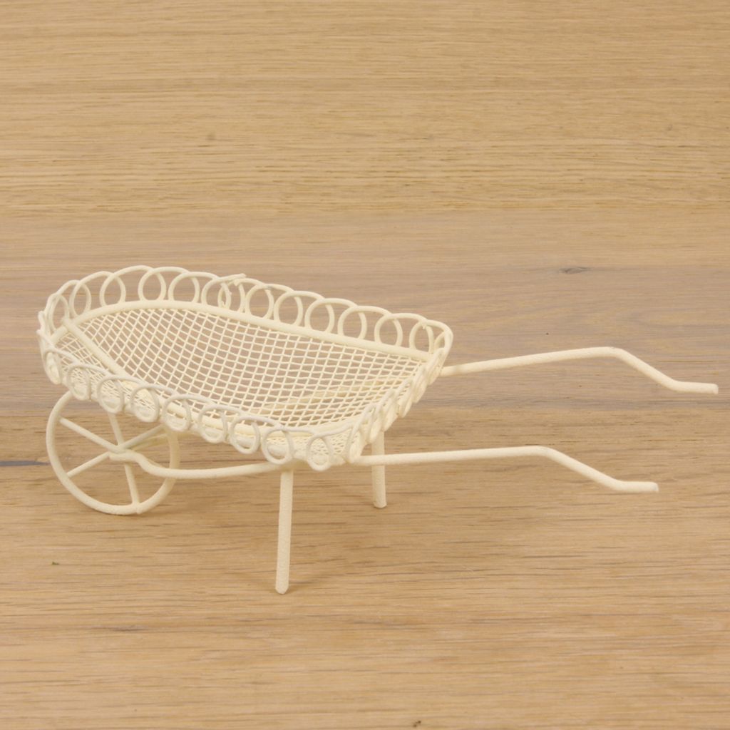 FADEDA Schubkarren, weiß / Höhe:5 cm / handbemalt / detailgetreue Krippen Figuren - Weihnachten Tisch Dekoration Krippe Zubehör