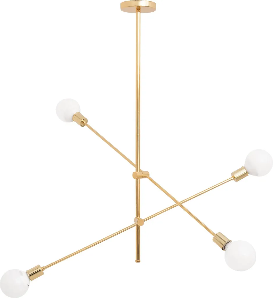 Lampe suspendue Toolight APP479-4C Gold - Lustre design doré à 4 sources