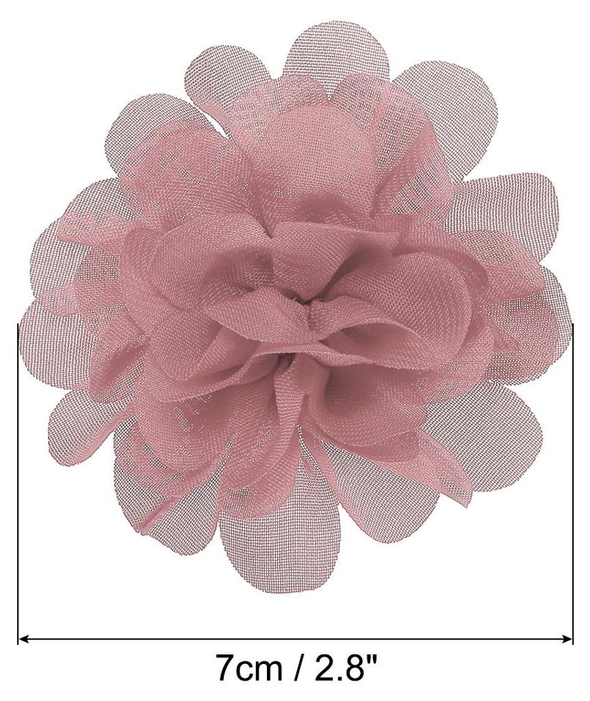 10Stk 2.8" Chiffon Blumen Netz Stoff Blumen N?hen Gewebe Ornamente Stirnband Verzierungen fš¹r Heimwerker Handwerk Hochzeit Dekor Schmutzig Rosa