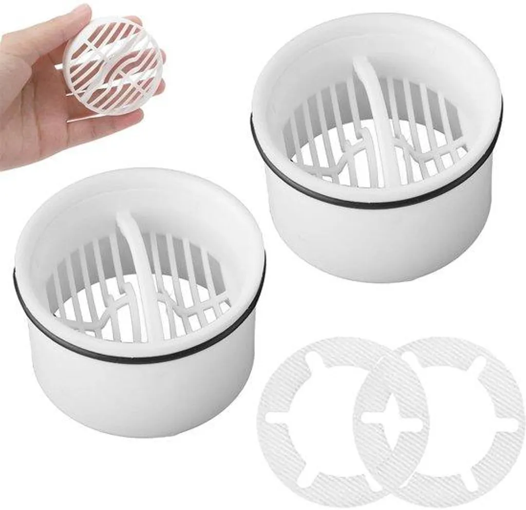 Filtre à cheveux pour douche 7cm - Lot de 2 pièces en acier inoxydable