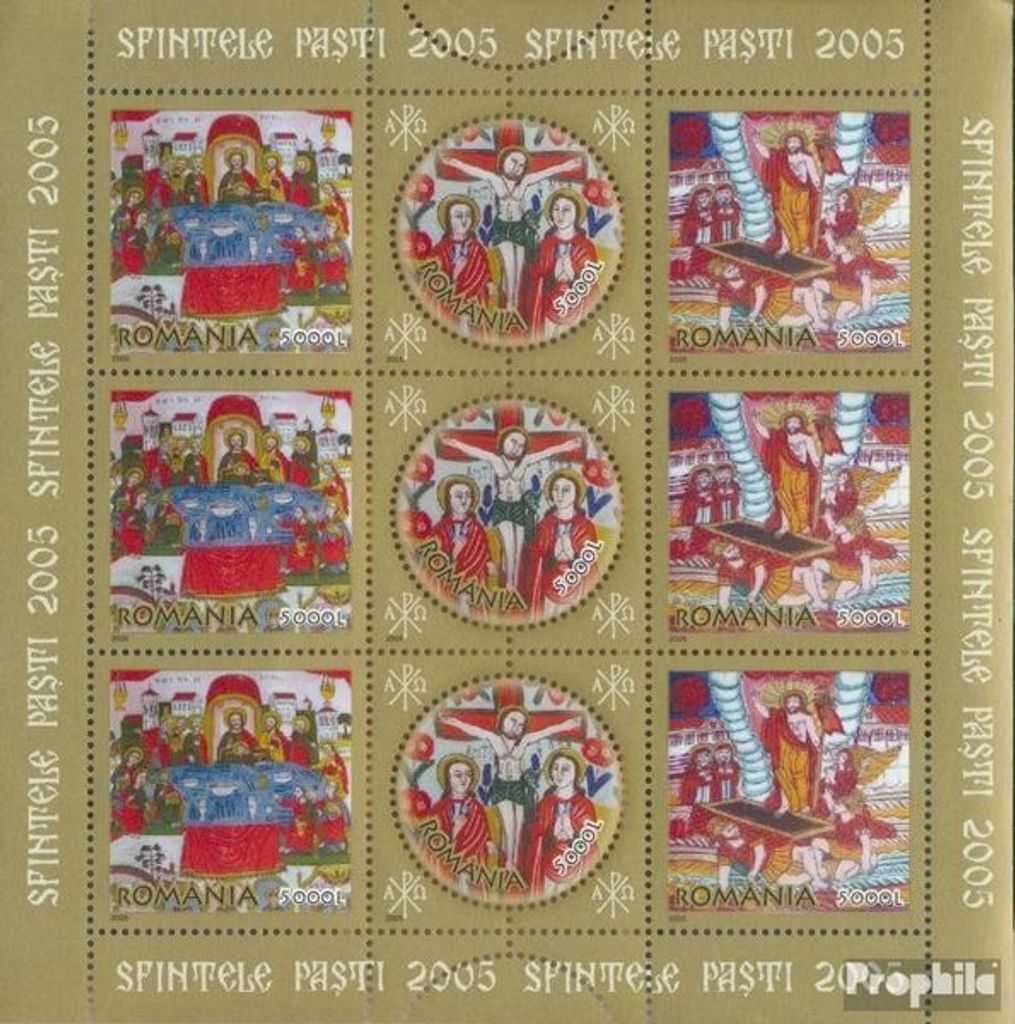 Briefmarken Rumänien 2005 Mi 5923-5925 Kleinbogen (kompl.Ausg.) postfrisch Ostern