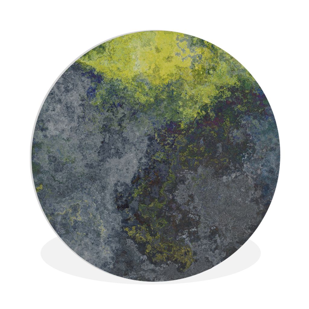 MuchoWow Rundes Wandbild - Runde Bilder Rost - Naturstein - Industrie Ø 90 cm Kreis Wanddekoration Kunststoff - Wandkreis - Wandschmuck - Wand-K...