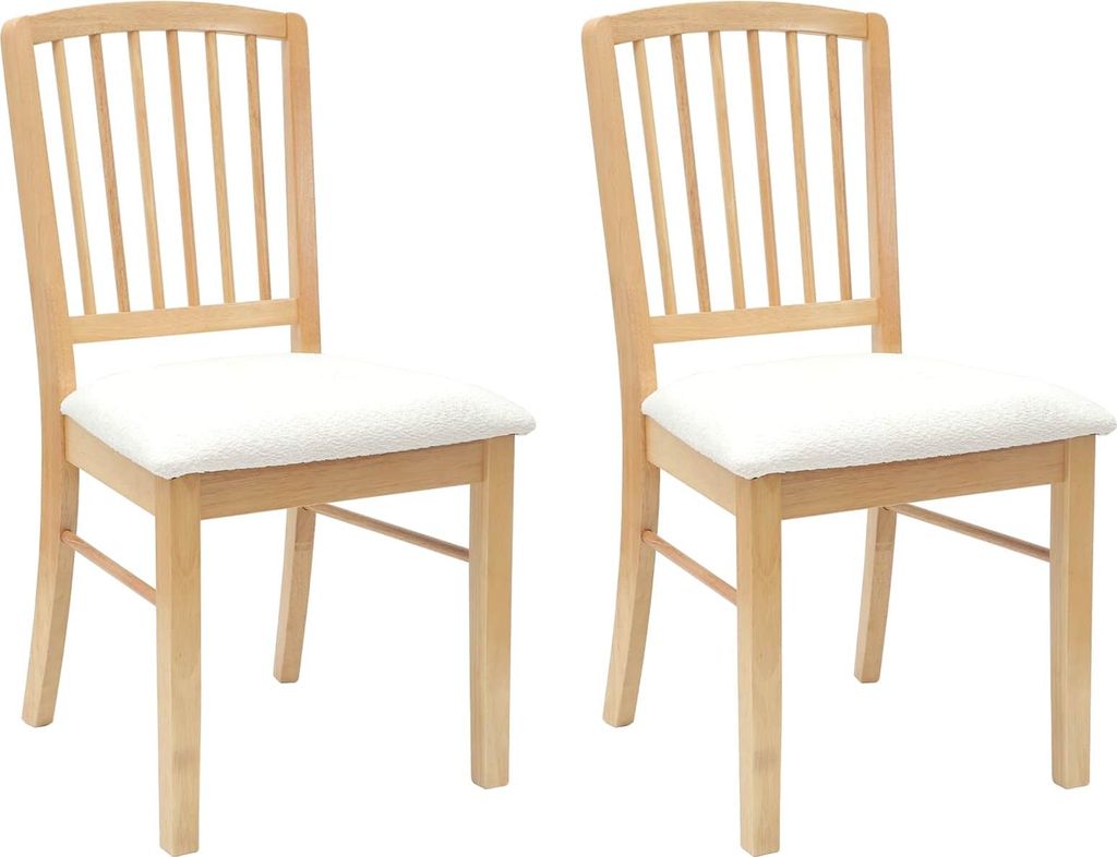 vidaXL Esszimmerstühle 2 pcs Natur 50 x 52,5 x 91 cm