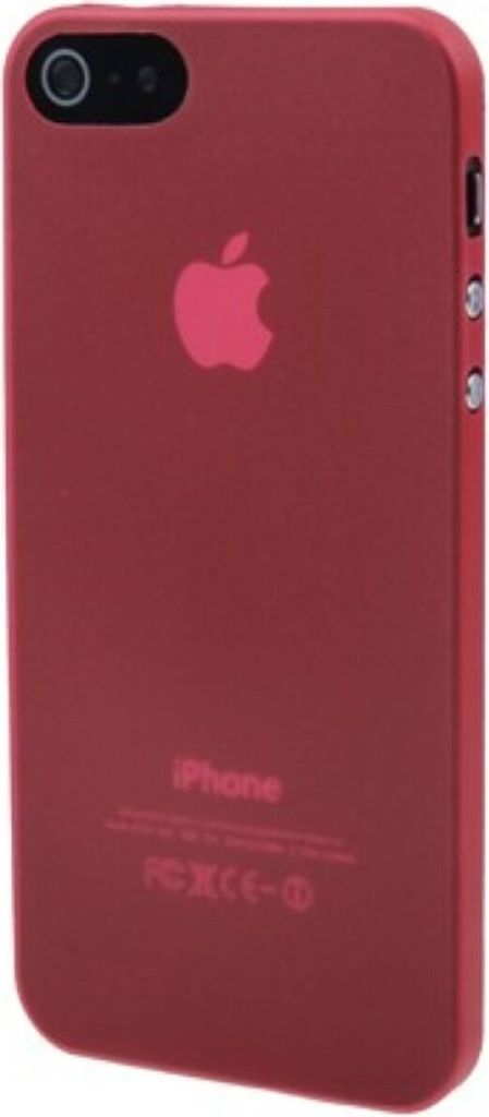 Schutzhülle Ultra Dünn 0,3mm für Case Handy Apple iPhone SE Rot Transparent