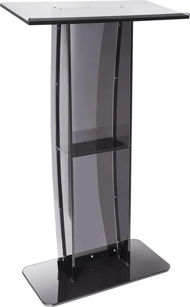 Pupitre acrylique noir 119 cm : fini le désordre avec son étagère utile