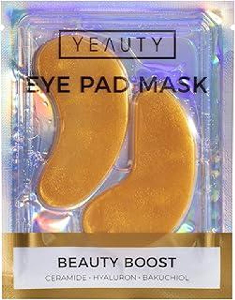 YEAUTY BEAUTY BOOST EYE PAD MASK, die superweichen Augenpads mit dem n Anti-Aging Serum aus Ceramide, Hyaluron und Bakuchiol reduziert Augenringe u...