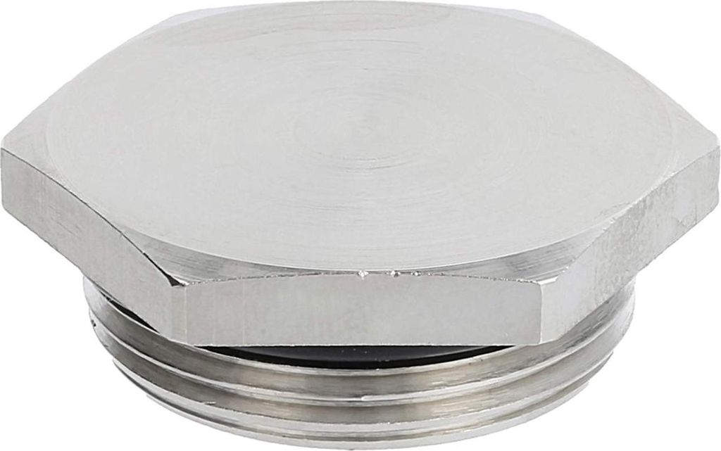 WISKA Blindstopfen M25x1,5 MBS-M25 Sechskant inkl. O-Ring Messing (CuZn) vernickelt Gewindelänge 6,5mm - 1 Stück