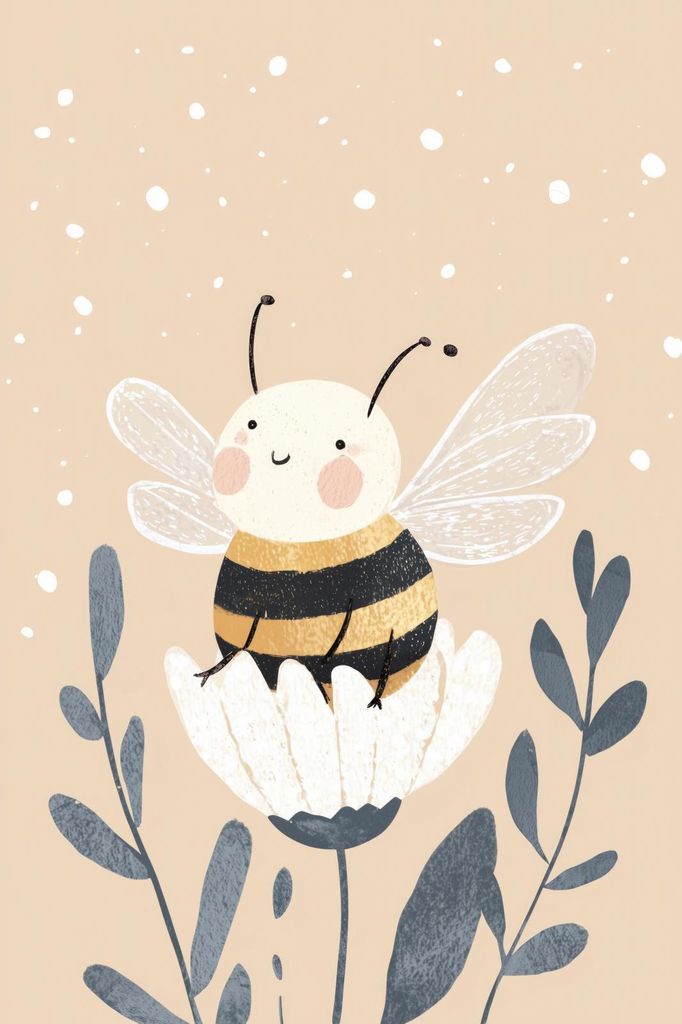 Plakat 40x60cm Muster für Kinder, Mädchen und Jungen - Biene