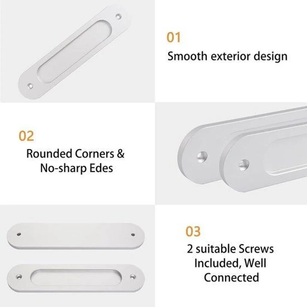 Porte coulissante ovale en aluminium à rainures et languettes - 2 parties