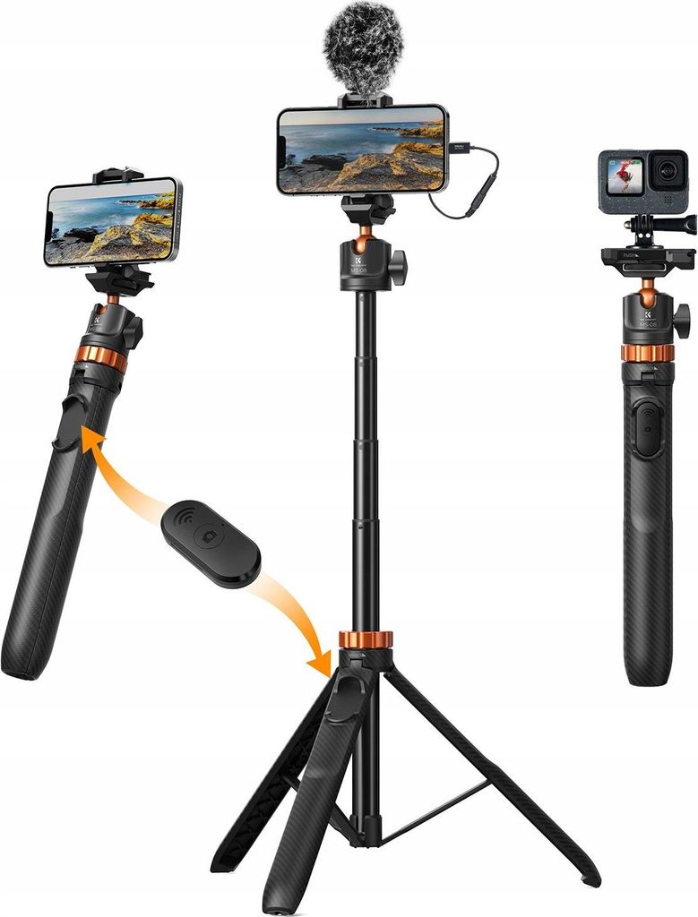 Trépied Selfie Stick pour DJI GoPro Caméra Téléphone + Image du produit 