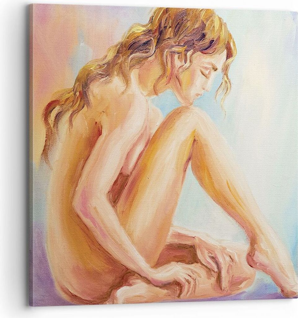 Bild auf Leinwand - Leinwandbild - Einteilig - Frau Nacktheit Abgesehen von - 70x70cm - Wand Bild - Wanddeko - Wandbilder - Leinwanddruck - Bilder ...