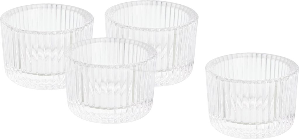 VBS Teelichtgläser Shiny 4er Set Glas 5.3 x 3.5 cm Produktbild 