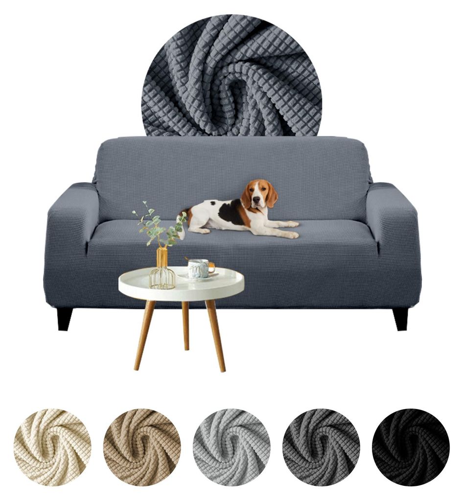 Elastischer Bezug aus dickem Stoff für 2-Sitzer Sofa, Couch Produktbild 