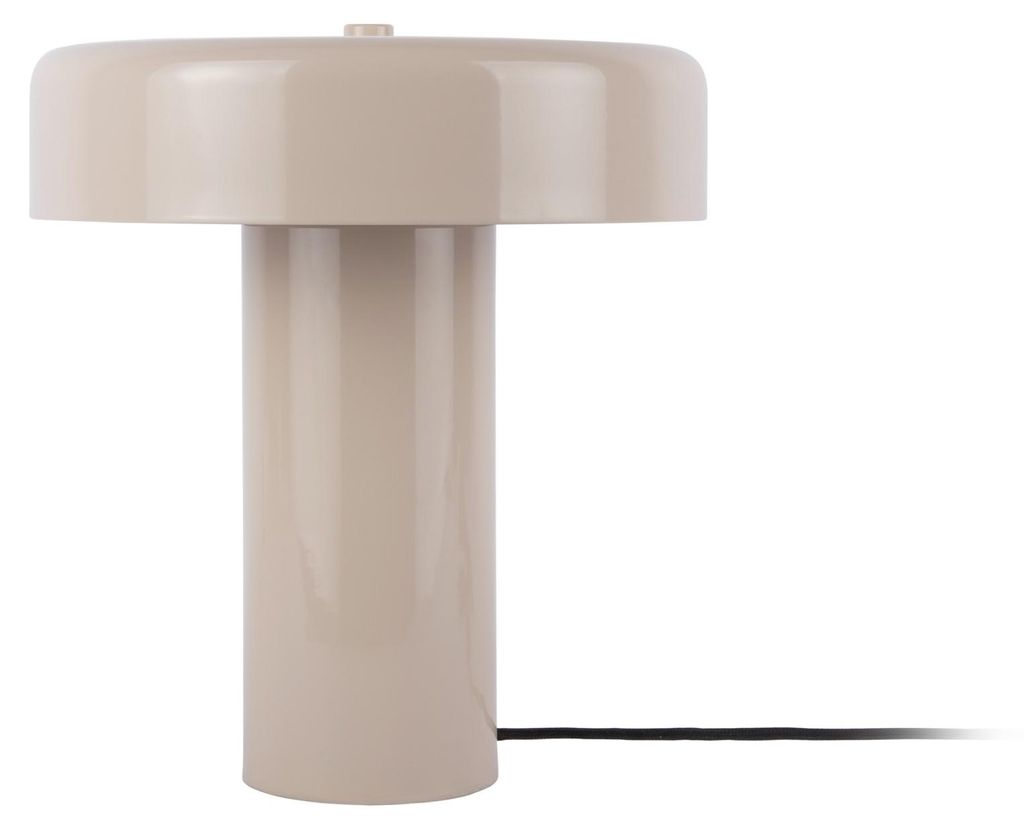 Leitmotiv - Tischleuchte Riqueza Palo - Warmes Grau - Ø24cm Tischlampe - Nachttischlampe, Wohnzimmer, Schlafzimmer
