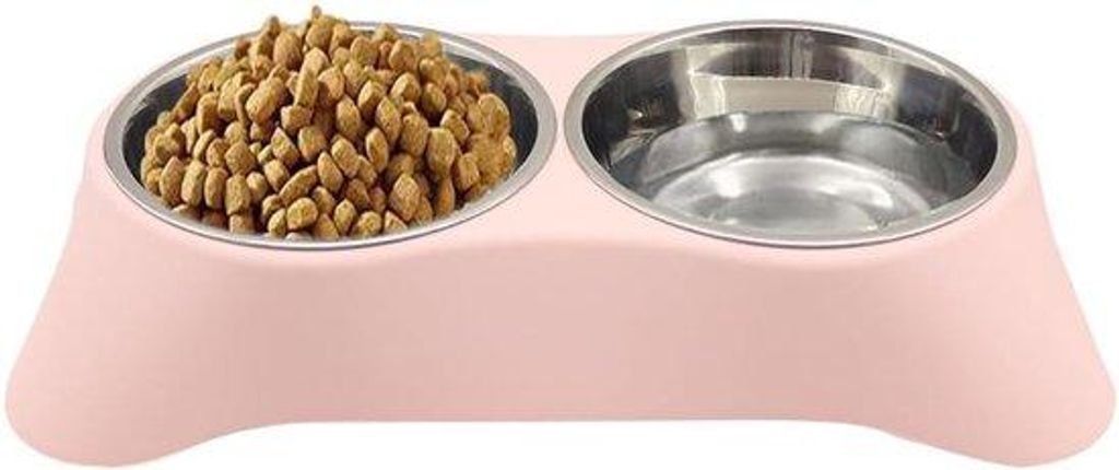 Kunststoff-2-in-1-Tiefplattenspeiseteller für Haustiere | Antislip-kantelbarer Speiseteller für Katzen und Hunde mit Antislip-Design | Doppelkamm...