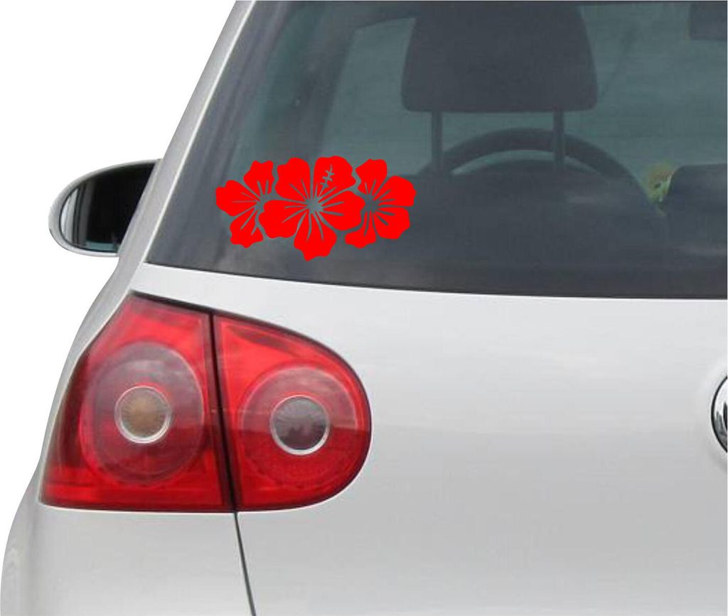 Aufkleber / Autoaufkleber - JDM - Die cut - Hibiscus Group Decal Auto Laptop Fenster - Folie Sticker - rot - 149mm x76mm
