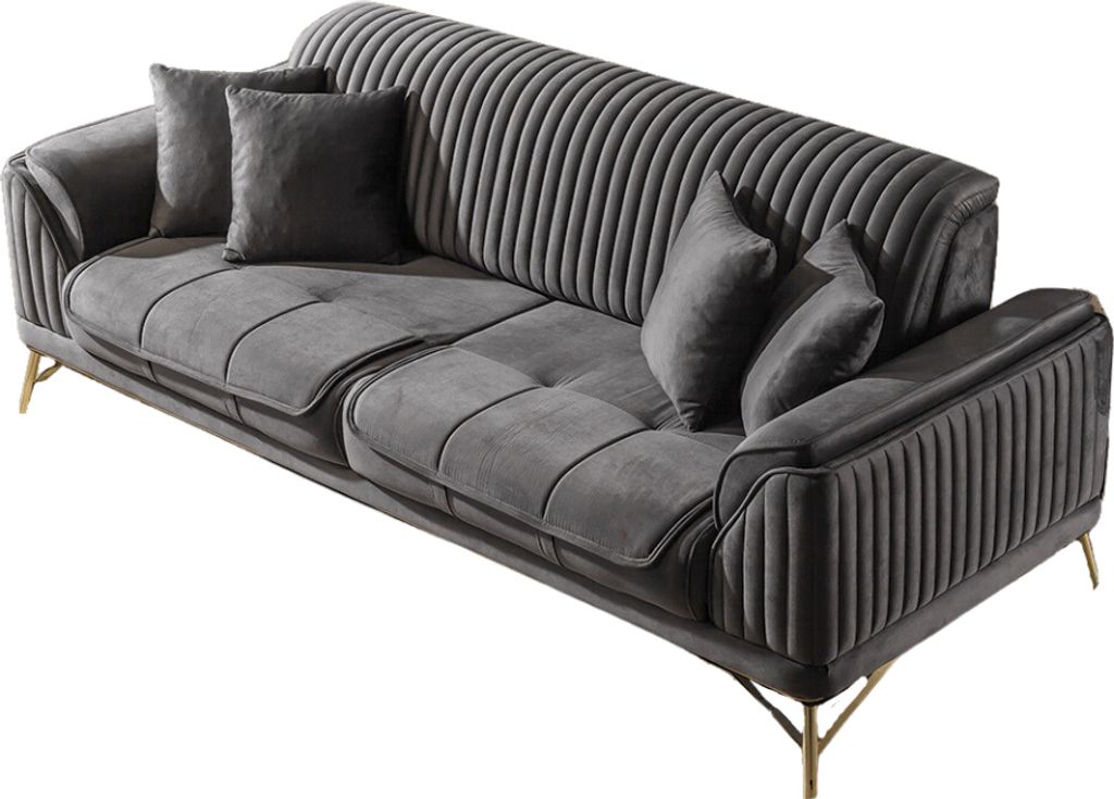 Villa Möbel Sofa Bond Grau 3-Sitzer Relax- und Produktbild 