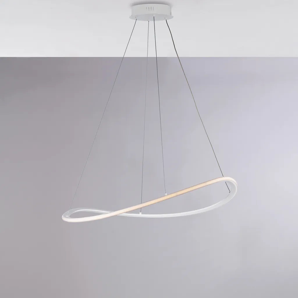 Luminaire Suspension LED CCT Variable avec Télécommande, Blanc 70cm