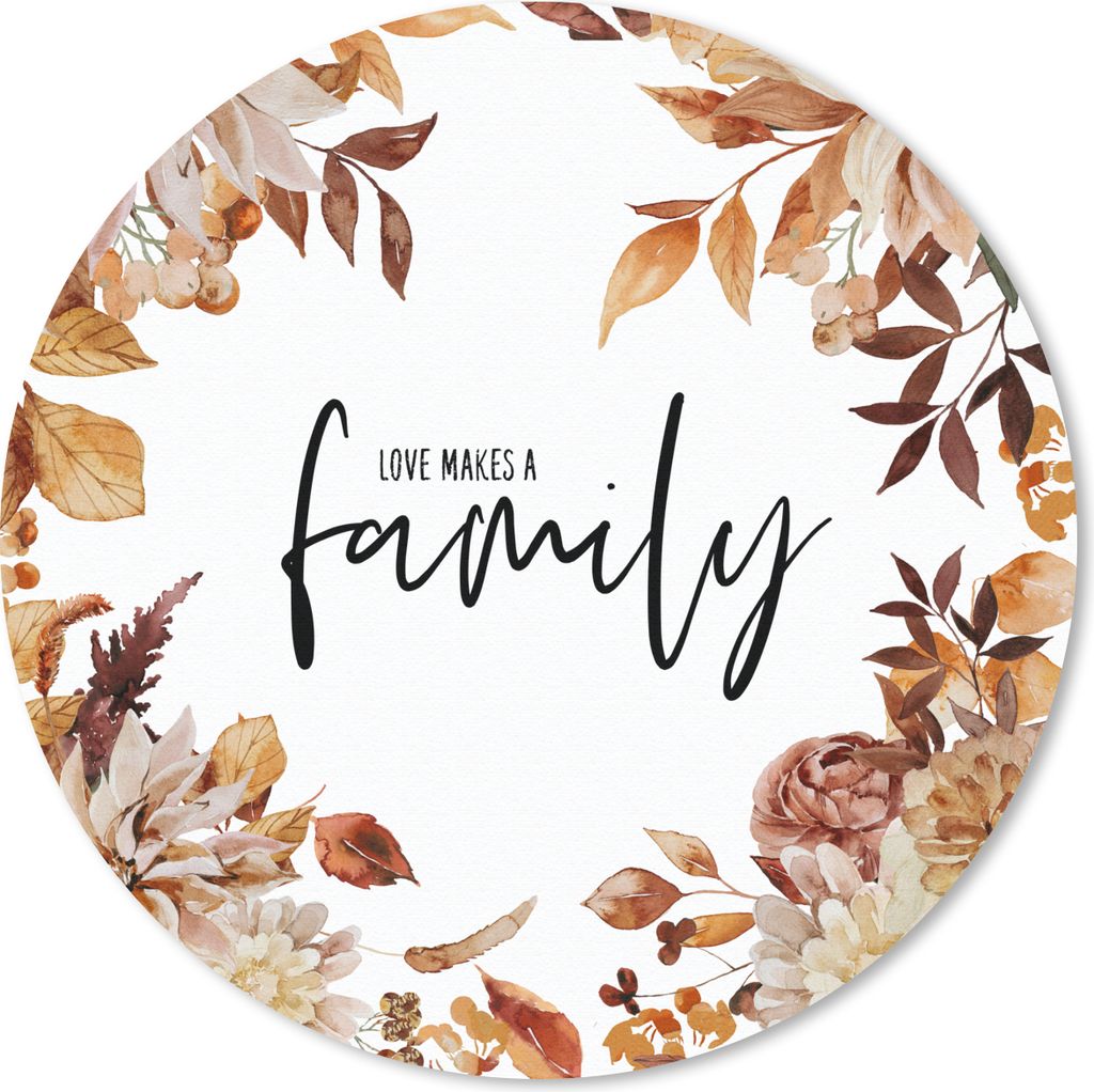 MuchoWow Mauspad Mousepad Zitate - Sprichwörter - Liebe macht eine Familie 50x50 cm - Mousepads - Maus Mat - Pad - Mausunterlage - Vinyl