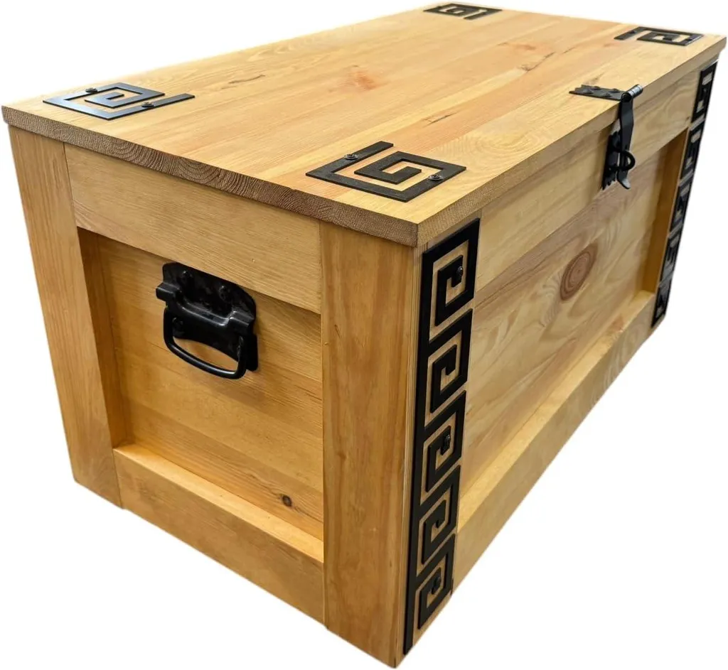 Coffre en bois robuste 80x47x45 cm - Solution de rangement durable en chêne