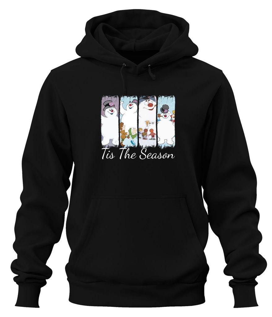 Tis The Season Frosty Snowman Weihnachten Kinder Retro Holiday Uni Hoodie Kapuzenpullover, Schwarz, XXL