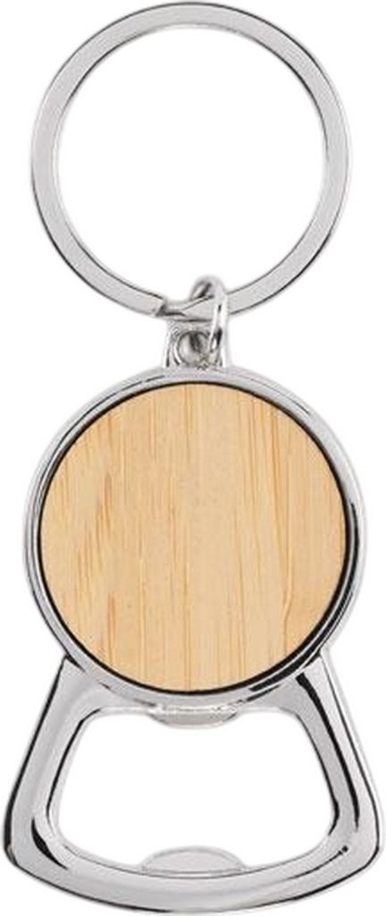MidOcean - "Keypop" Recyceltes Aluminium Schlüsselanhänger mit Flaschenöffner Bambus MO579 (Einheitsgröße) (Holz)