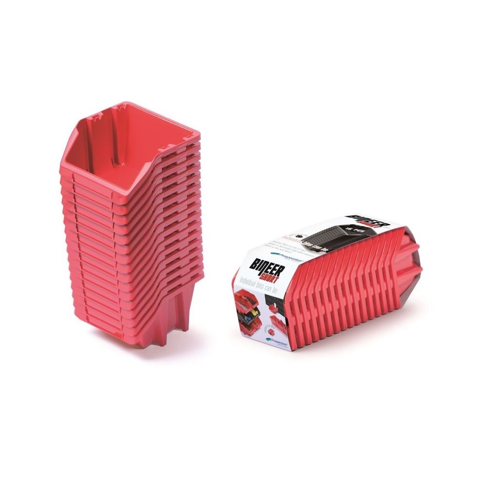 Sada úložných boxov 16ks BINEER SHORT 92x77x60 mm červená Obrázok produktu 