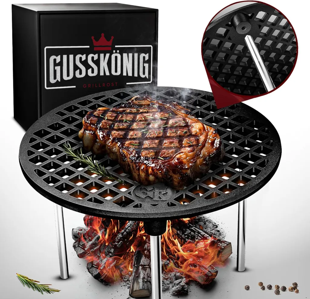 Grille de Barbecue 30cm en Fonte pour Dutch Oven et Cuisson sur Braises