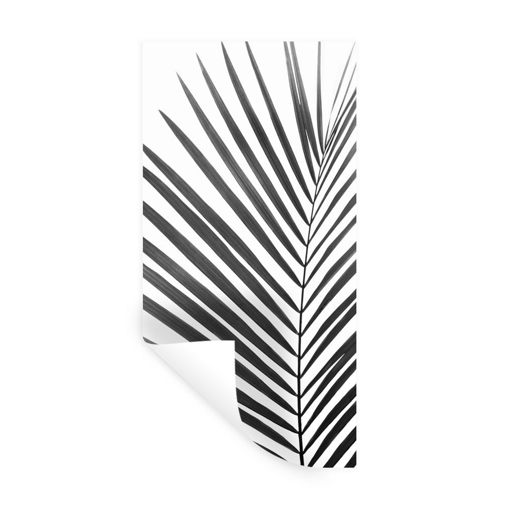 MuchoWow Wandtattoo Wandsticker Wandaufkleber Pflanze - Schwarz und weiß - Natur - Blatt 80x160 cm Selbstklebend und Repositionierbar - Sticker ...