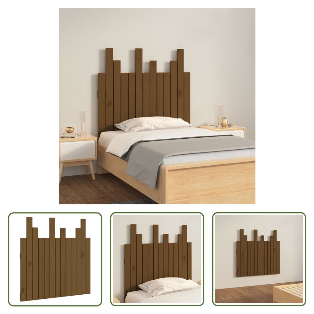 The Living Store Wand-Kopfteil Honigbraun 82,5x3x80 cm Produktbild 